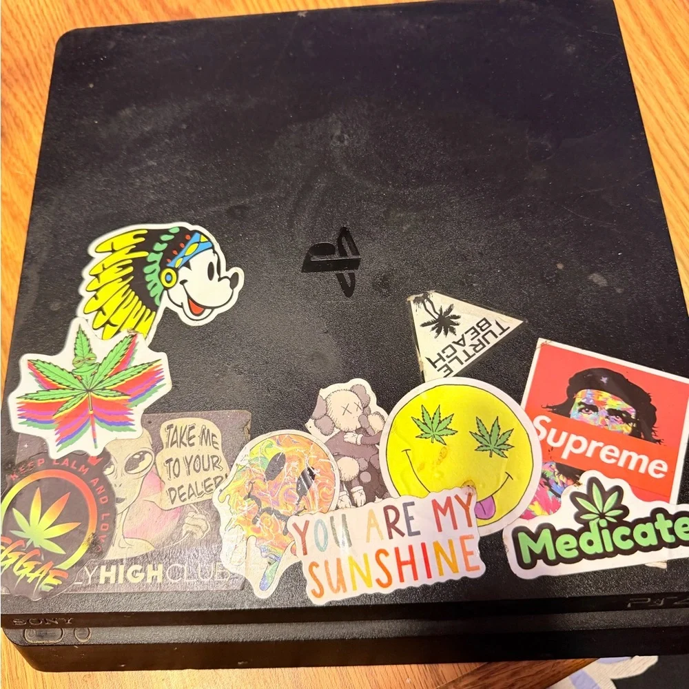 Sony Console with Vibrant Sticker Art